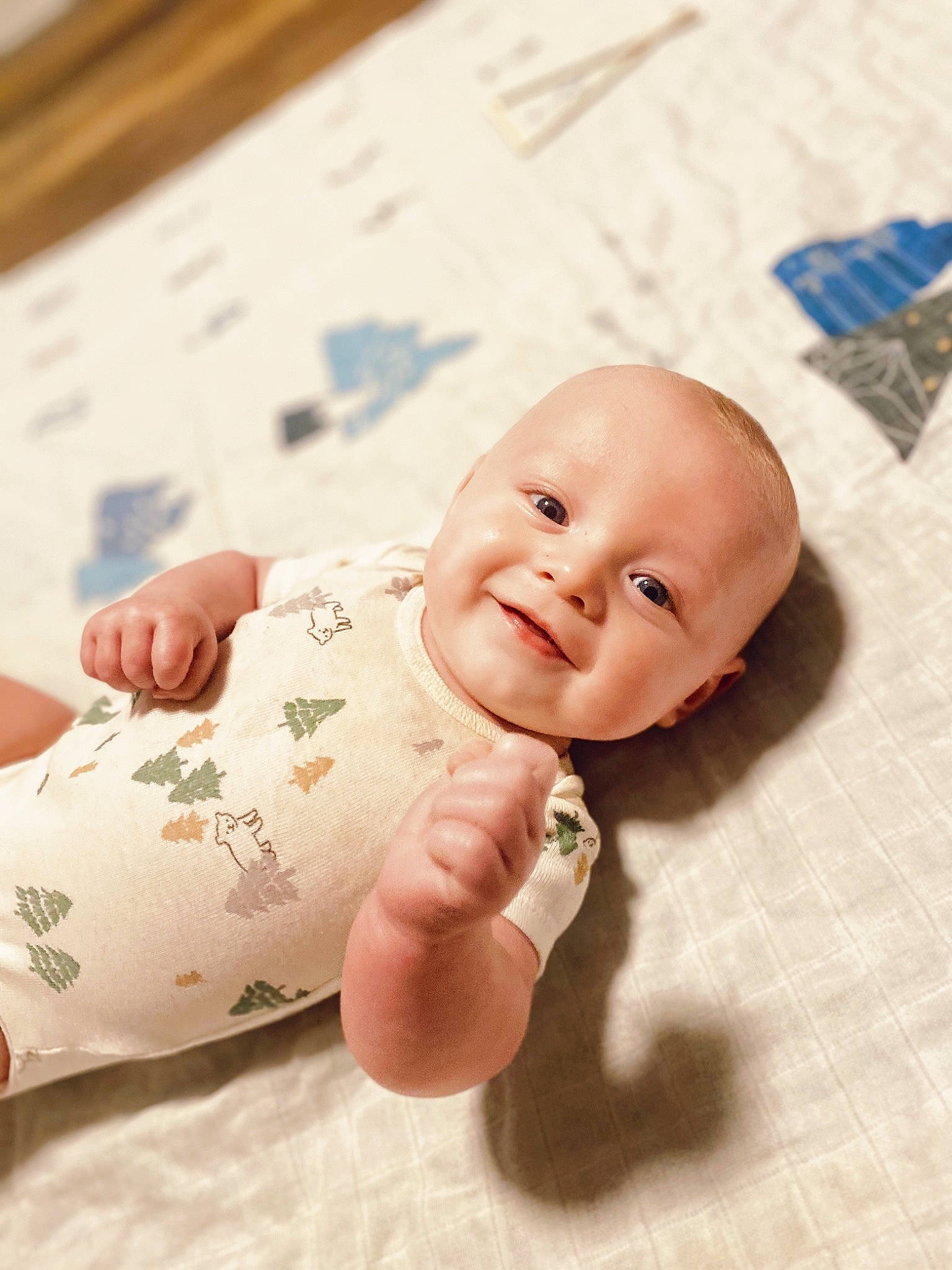 Weston joined the competition — help win amazing prizes! baby, baby_laughing, baby_toddler_clothing, cheek, child, comfort, finger, floor, flooring, gesture, happy, joy, linens, nose, person, skin, sleeve, smile, textile, thumb
