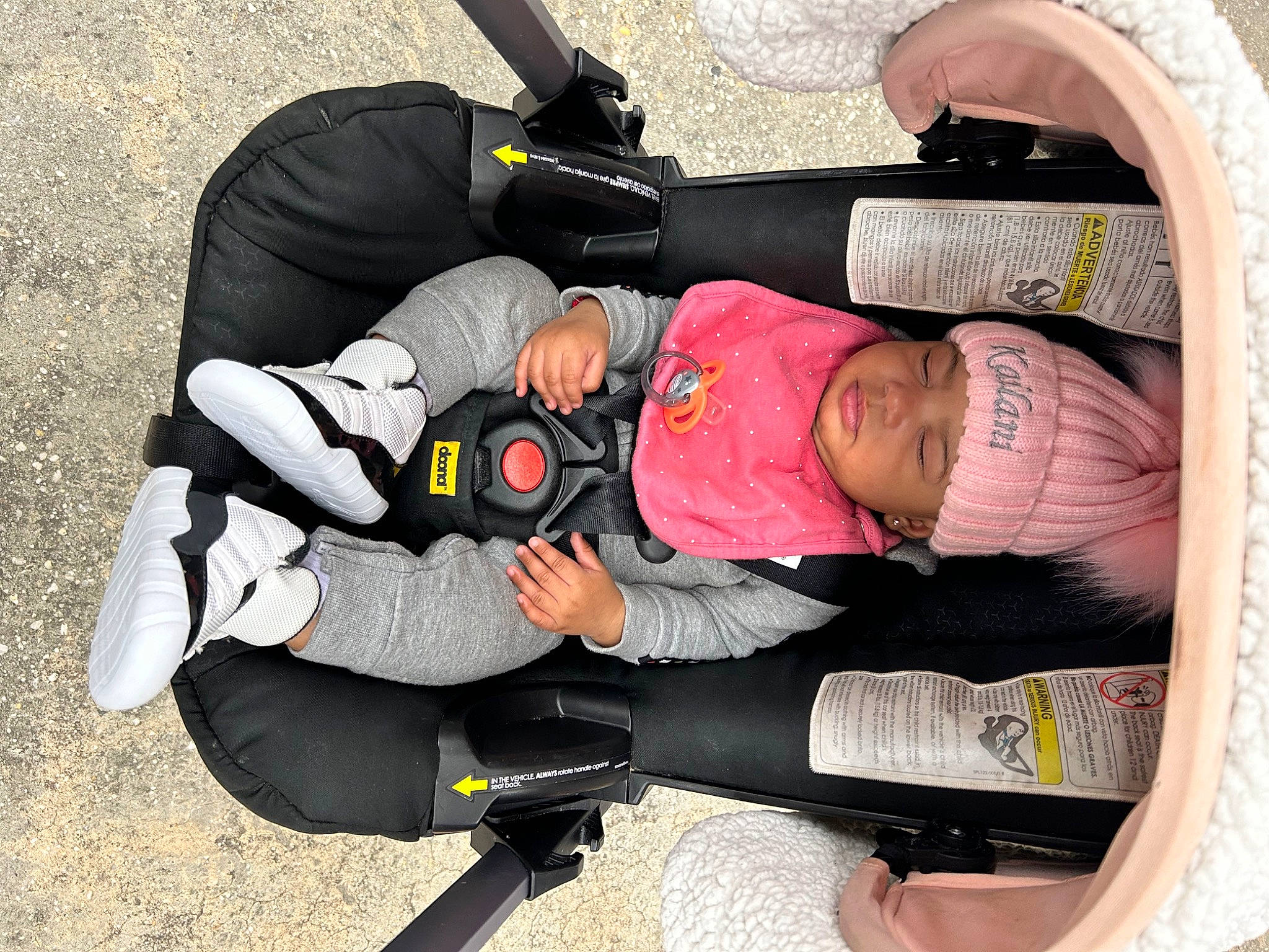 Kailani joined the competition — help win amazing prizes! auto_part, baby, baby_carriage, baby_products, baby_toddler_clothing, bag, car_seat, child, comfort, headwear, lap, person, personal_protective_equipment, product, sitting, toddler