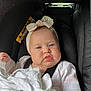 Aëlys participe au concours pour gagner de l'argent avec cette photo : baby, infant, car_seat, headband, bow, blanket, car_seat_strap, chubby_cheeks, drool, blue_eyes, onesie, baby_clothing, portrait, face, hand, seat, soft_lighting, airbag_warning_label, cute, indoor