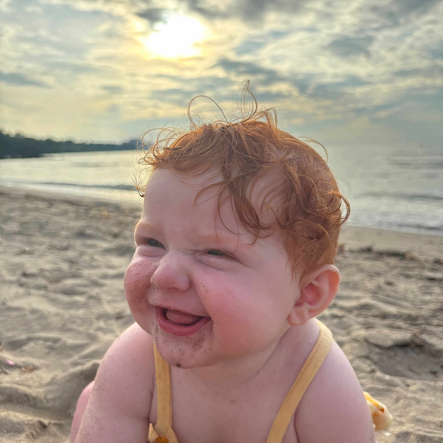 Iris joined the competition — help win amazing prizes! baby, beach, cheeks, child, cloudy_sky, crawling, cute, happy, nature, ocean, outdoor, play, red_hair, sand, skin, smiling, summer, sunlight, tongue, water