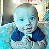 Memphis joined the competition — help win amazing prizes! baby, child, infant, blue_eyes, clapping, cushion, elephant_pattern, indoor, curious_expression, sitting, hands, cute, portrait, soft_lighting, short_hair, smiling, closeup, person, toddler, baby_clothes