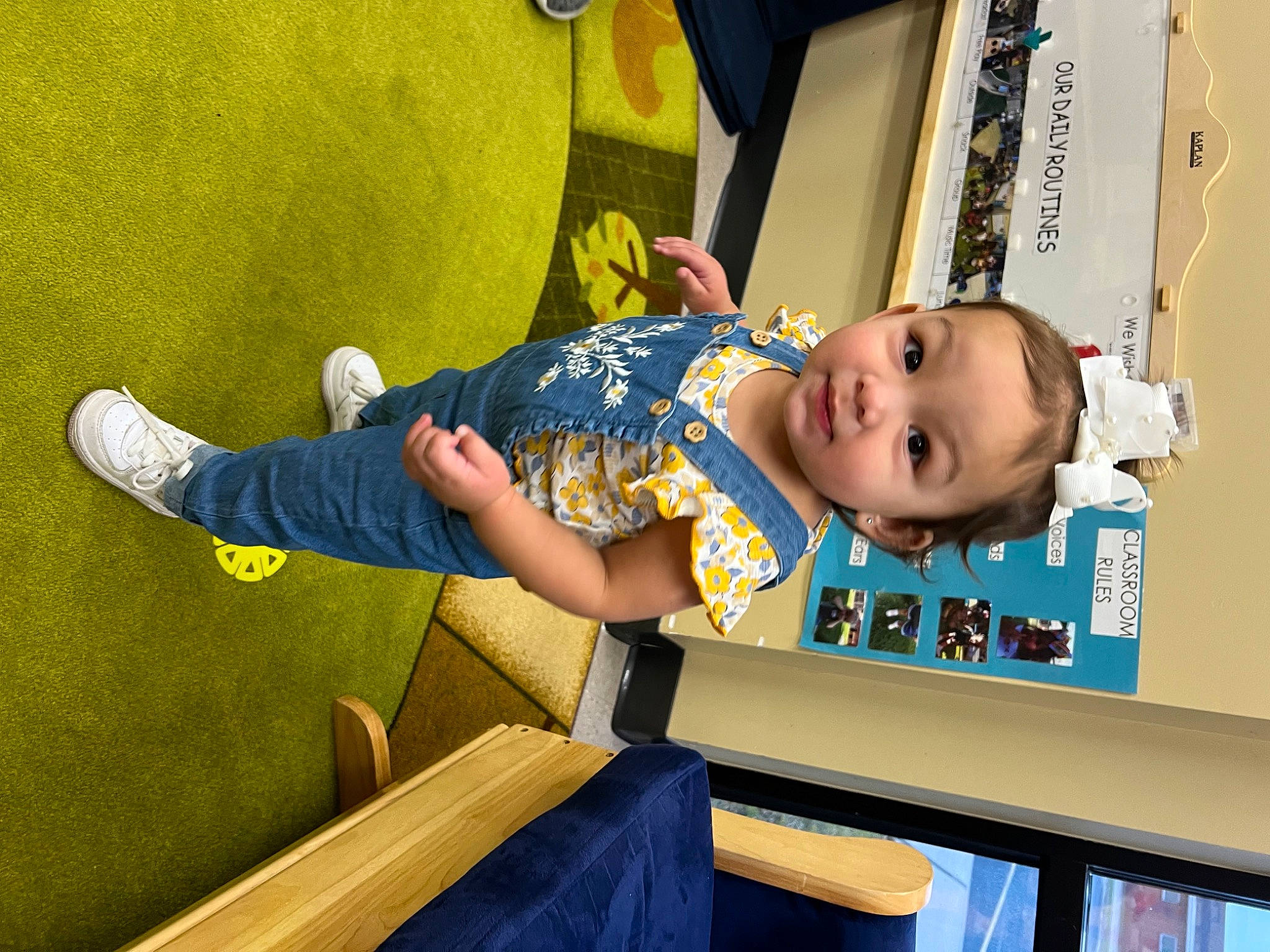 Isabella joined the competition — help win amazing prizes! baby, baby_toddler_clothing, child, electric_blue, fun, happy, leisure, person, room, smile, t_shirt, toddler, world