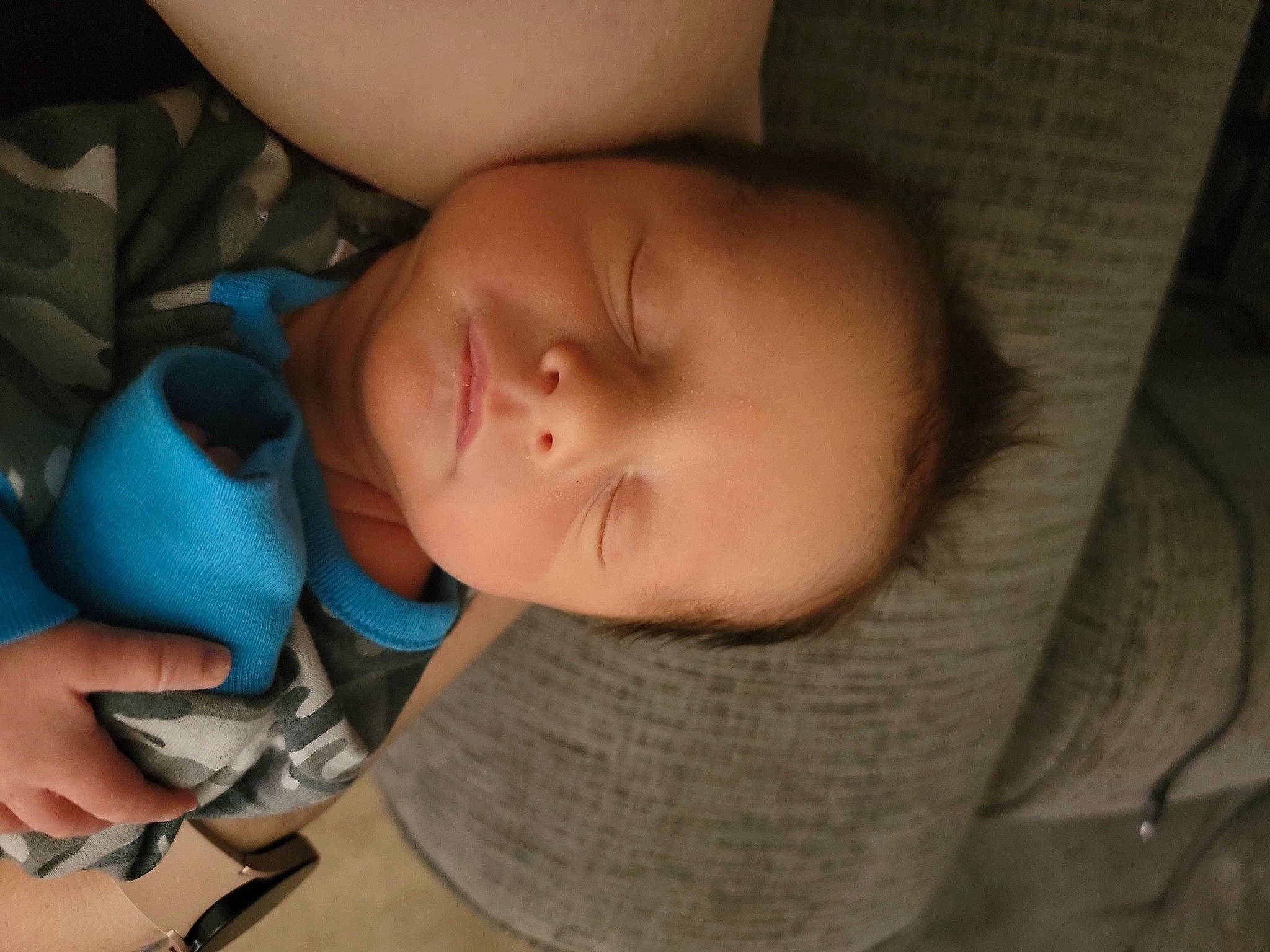 Barrett is registered to the contest to win money with this photo: baby, baby_toddler_clothing, bedtime, cheek, child, chin, comfort, ear, eye, eyebrow, face, finger, head, iris, kitchen_utensil, mouth, nose, person, product, skin