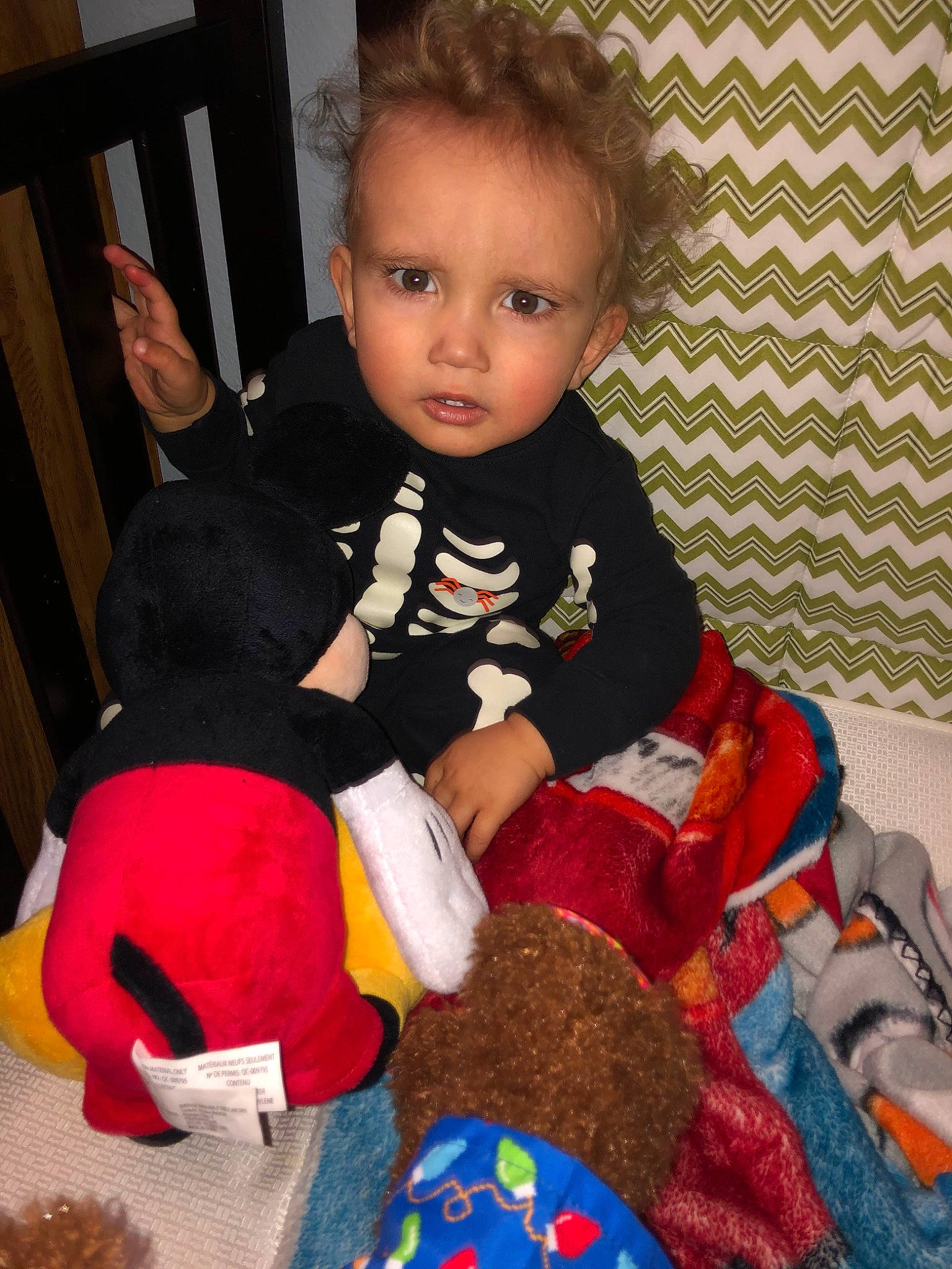 Trenton joined the competition — help win amazing prizes! baby, child, holiday, lap, person, play, sitting, stuffed_toy, toddler, toy