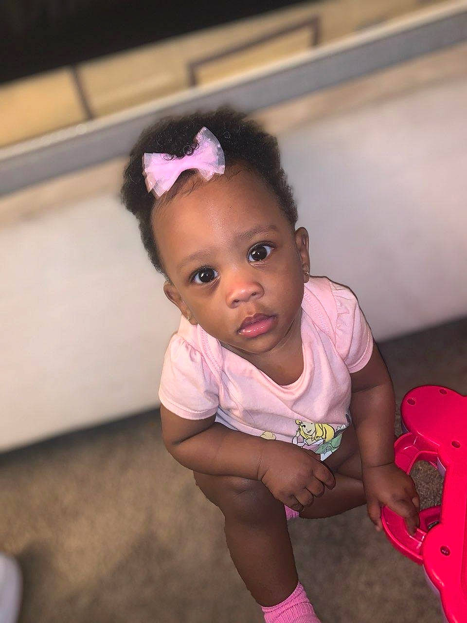 Dessiah joined the competition — help win amazing prizes! baby, baby_toddler_clothing, cheek, child, eyelash, face, flash_photography, hair, happy, head, iris, lip, magenta, nose, person, pink, purple, skin, sleeve, smile