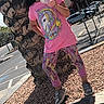 Delanie is registered to the contest to win money with this photo: cool, jeans, leg, pink, t_shirt, trousers