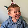 Leenaïa a rejoint le concours — aidez-le/la à gagner de superbes lots ! buttoned_jacket, casual, child, clothing, cute, denim_jacket, face, fashion, hair, happy, head, indoor, joy, laughing, person, pink_bow, portrait, smiling, toddler, young_child