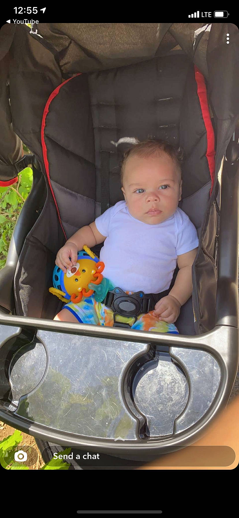 Alonzo is registered to the contest to win money with this photo: auto_part, baby, baby_carriage, baby_products, baby_safety, baby_toddler_clothing, car_seat, chair, cheek, child, comfort, fun, motor_vehicle, person, product, sitting, toddler, toy, vehicle, vehicle_door