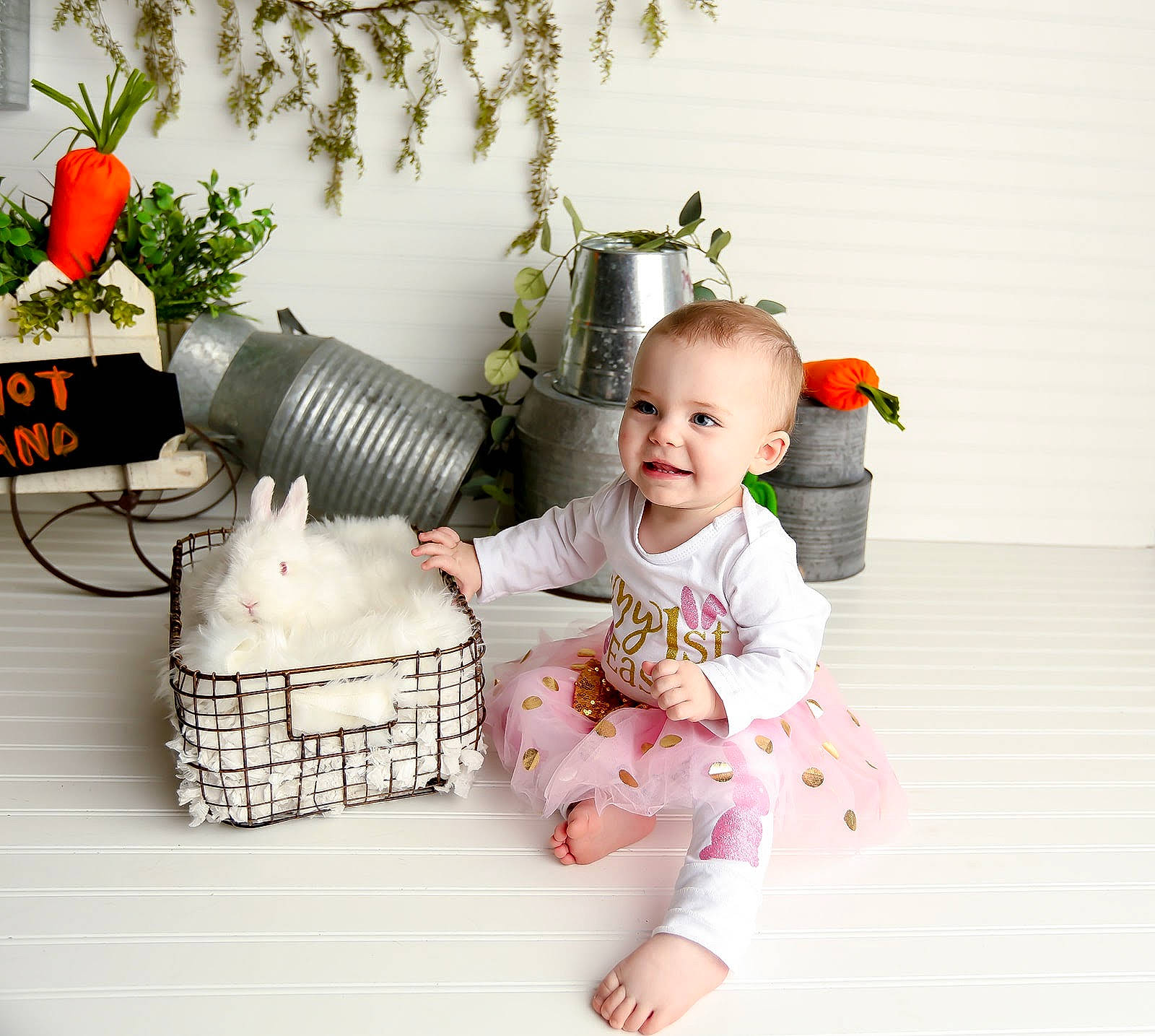 Mckinley is registered to the contest to win money with this photo: baby, baby_toddler_clothing, basket, child, event, fashion_accessory, font, happy, holiday, home_accessories, joy, ornament, pattern, person, plant, room, sitting, sleeve, smile, storage_basket