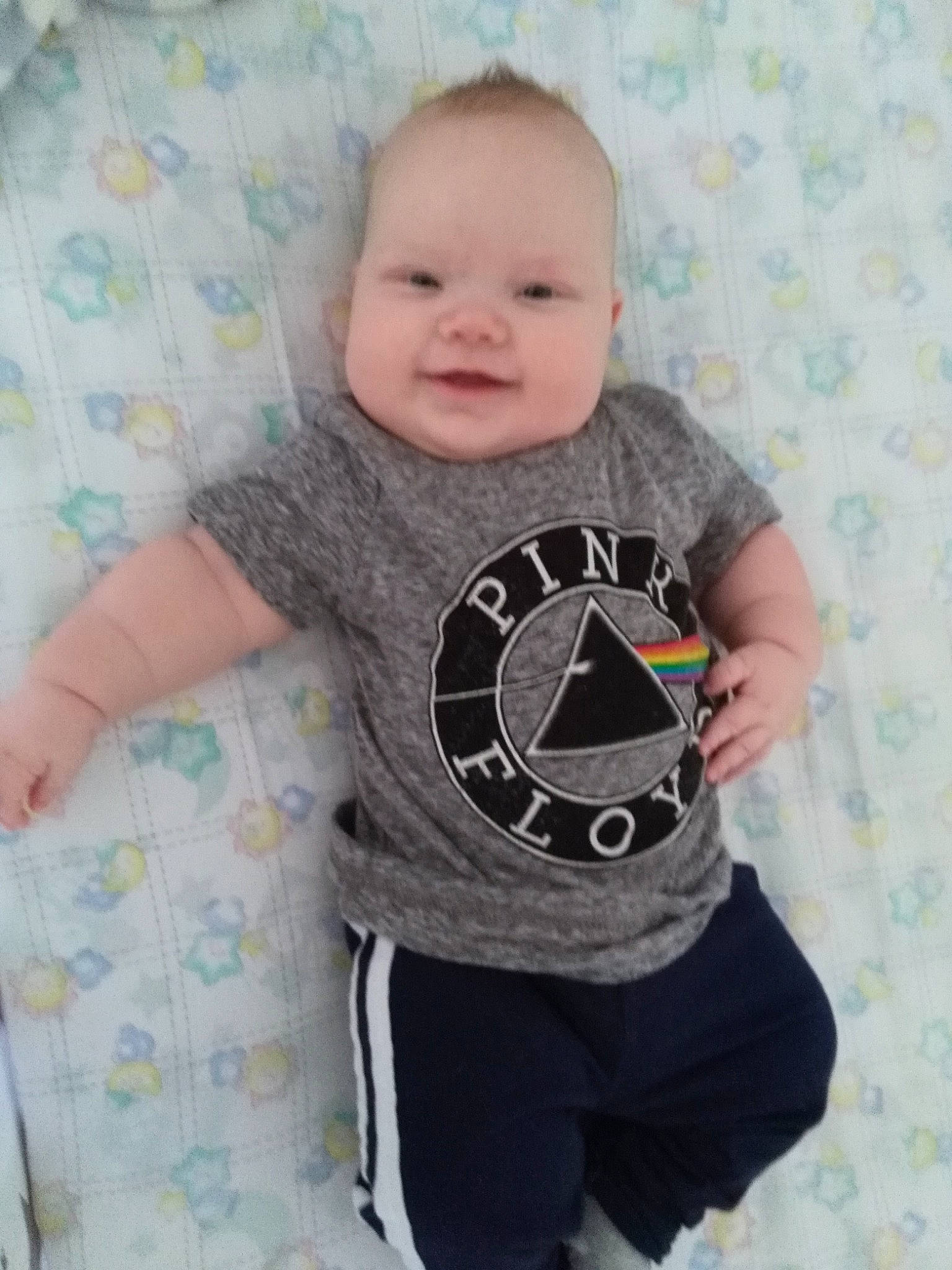 Clark joined the competition — help win amazing prizes! arm, baby, baby_products, baby_toddler_clothing, child, pattern, person, product, sleeve, t_shirt, textile, toddler