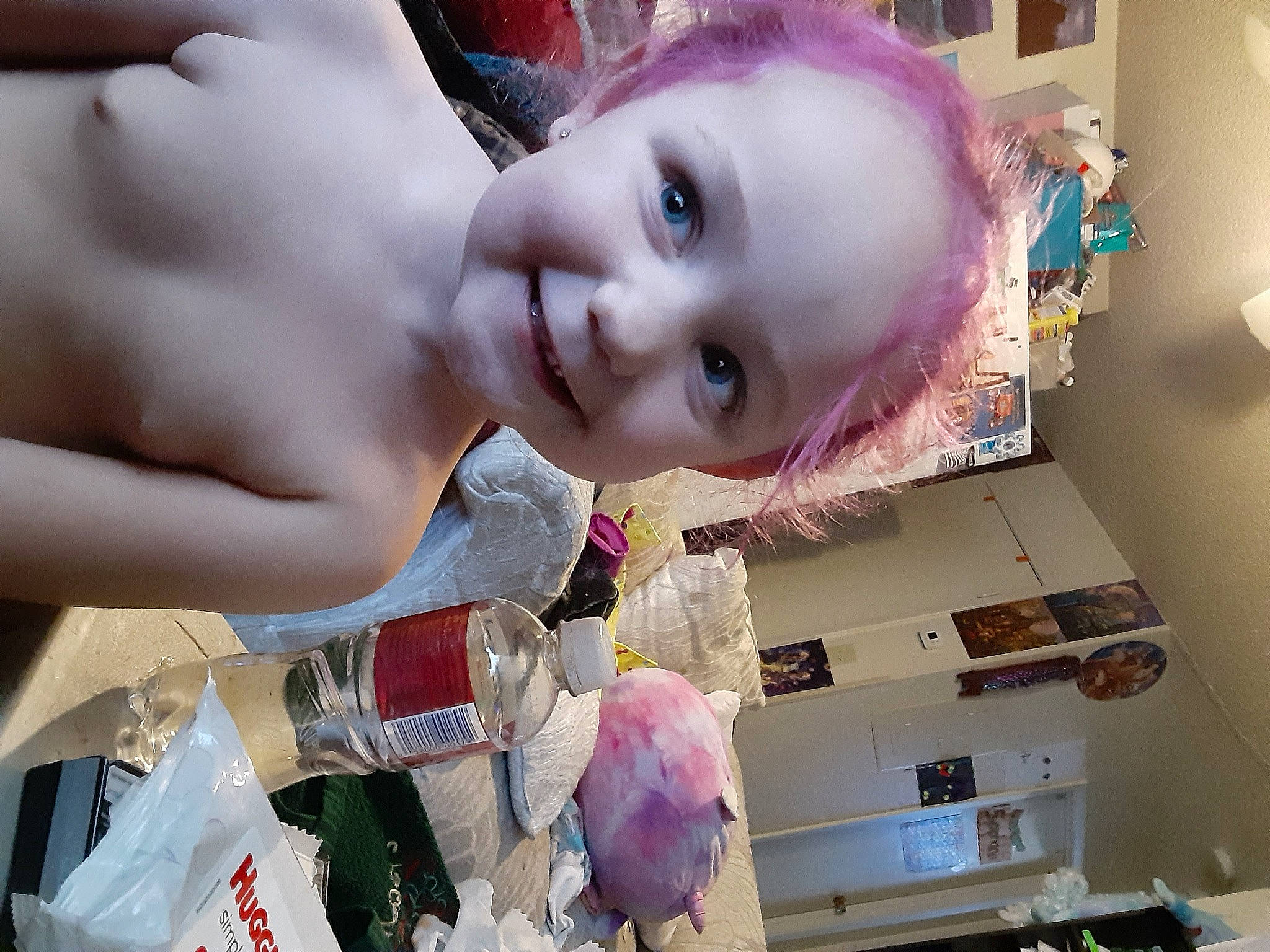 Aria is registered to the contest to win money with this photo: baby, beauty, child, event, eyelash, fun, happy, joy, magenta, organ, party_supply, person, pink, product, purple, skin, smile, snapshot, textile, toddler