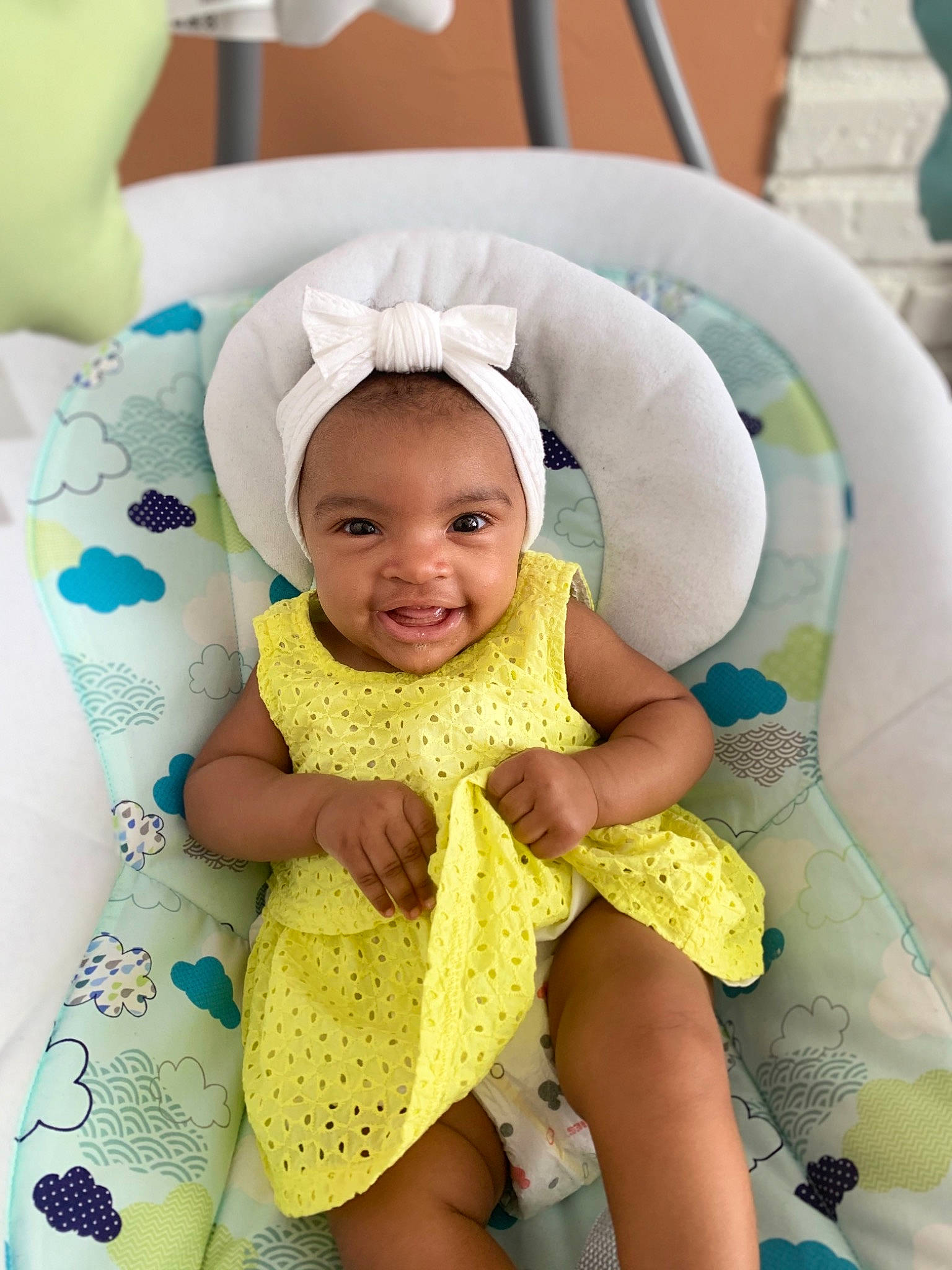 Nuri joined the competition — help win amazing prizes! baby, baby_products, baby_toddler_clothing, child, joy, person, product, skin, smile, toddler, yellow