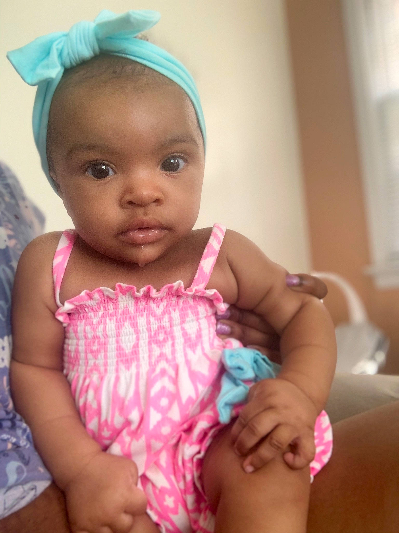 Nuri joined the competition — help win amazing prizes! baby, baby_products, baby_toddler_clothing, cheek, child, hair_accessory, headgear, lip, person, pink, skin, smile, toddler