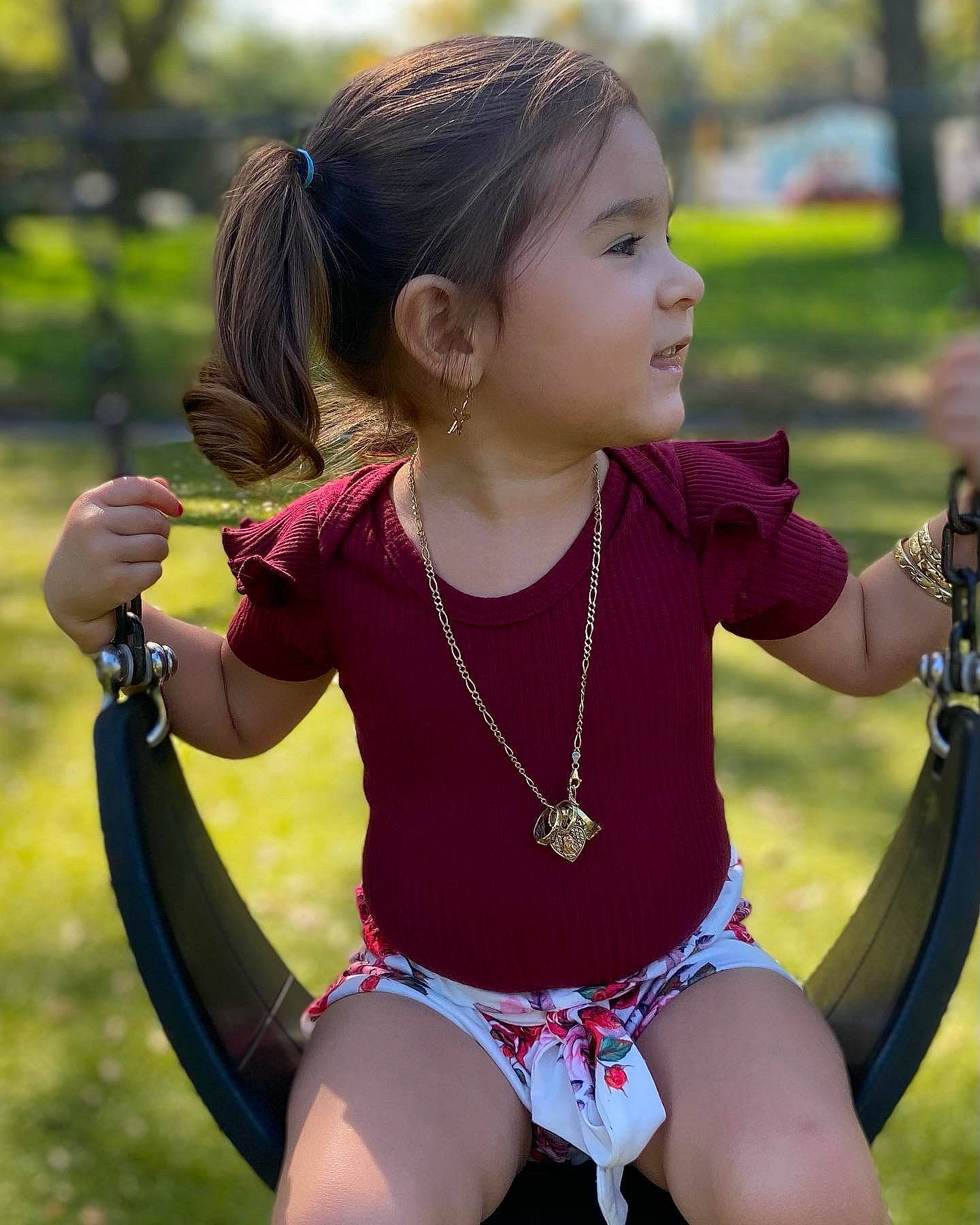 Estrella joined the competition — help win amazing prizes! baby_toddler_clothing, blond, child, finger, fun, grass, hairstyle, happy, human_leg, leisure, magenta, neck, person, photograph, pink, plant, shoulder, skin, thigh, toddler