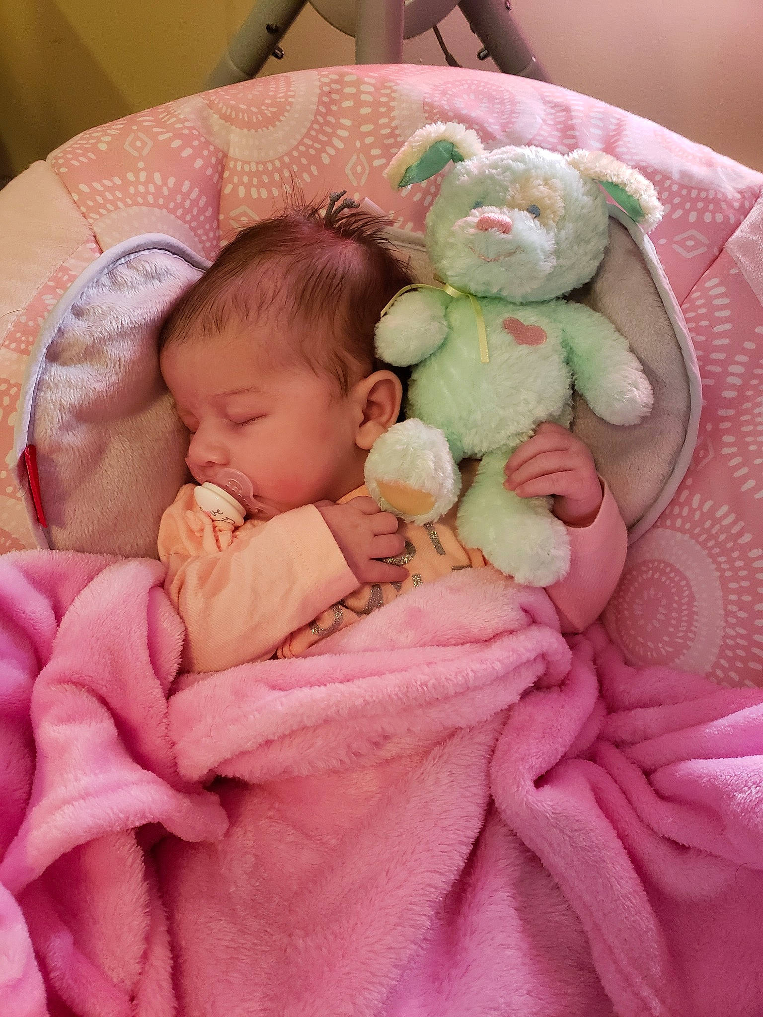 Aryanna joined the competition — help win amazing prizes! baby, baby_products, bedtime, child, joy, person, pink, product, skin, sleep, stuffed_toy, textile, toddler