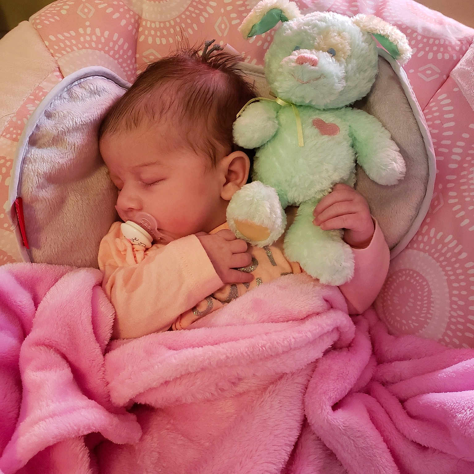 Aryanna joined the competition — help win amazing prizes! baby, baby_products, bedtime, child, joy, person, pink, product, skin, sleep, stuffed_toy, textile, toddler