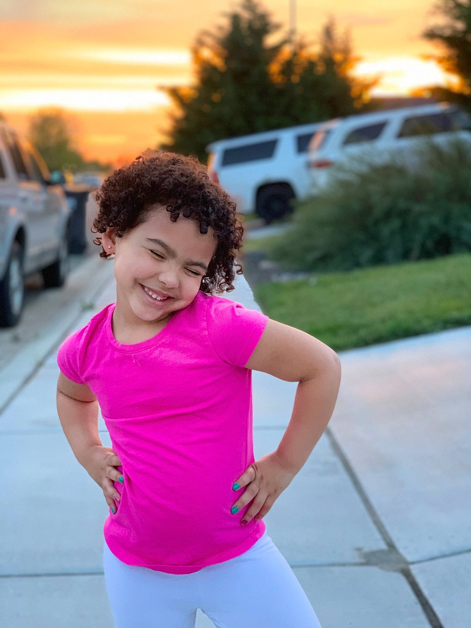 Madyson joined the competition — help win amazing prizes! arm, child, fun, happy, joy, leisure, person, photography, physical_fitness, pink, recreation, shoulder, smile, sportswear, summer, t_shirt, toddler, vacation