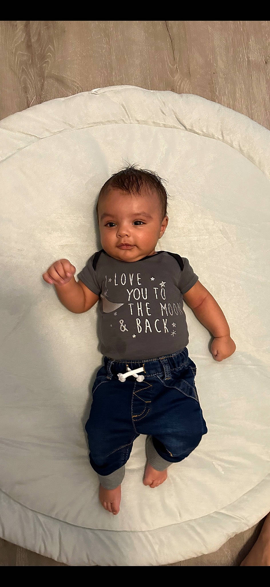 Ezra is registered to the contest to win money with this photo: abdomen, arm, baby, baby_toddler_clothing, chest, child, elbow, flash_photography, fun, hand, happy, human_body, person, shorts, sleeve, t_shirt, thigh, toddler, trunk, trunks