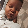 baby, sleeping, infant, closeup, face, pillow, blanket, cozy, cute, child, peaceful, rest, soft, pattern, clothing, indoors, portrait, newborn, relaxing, warm