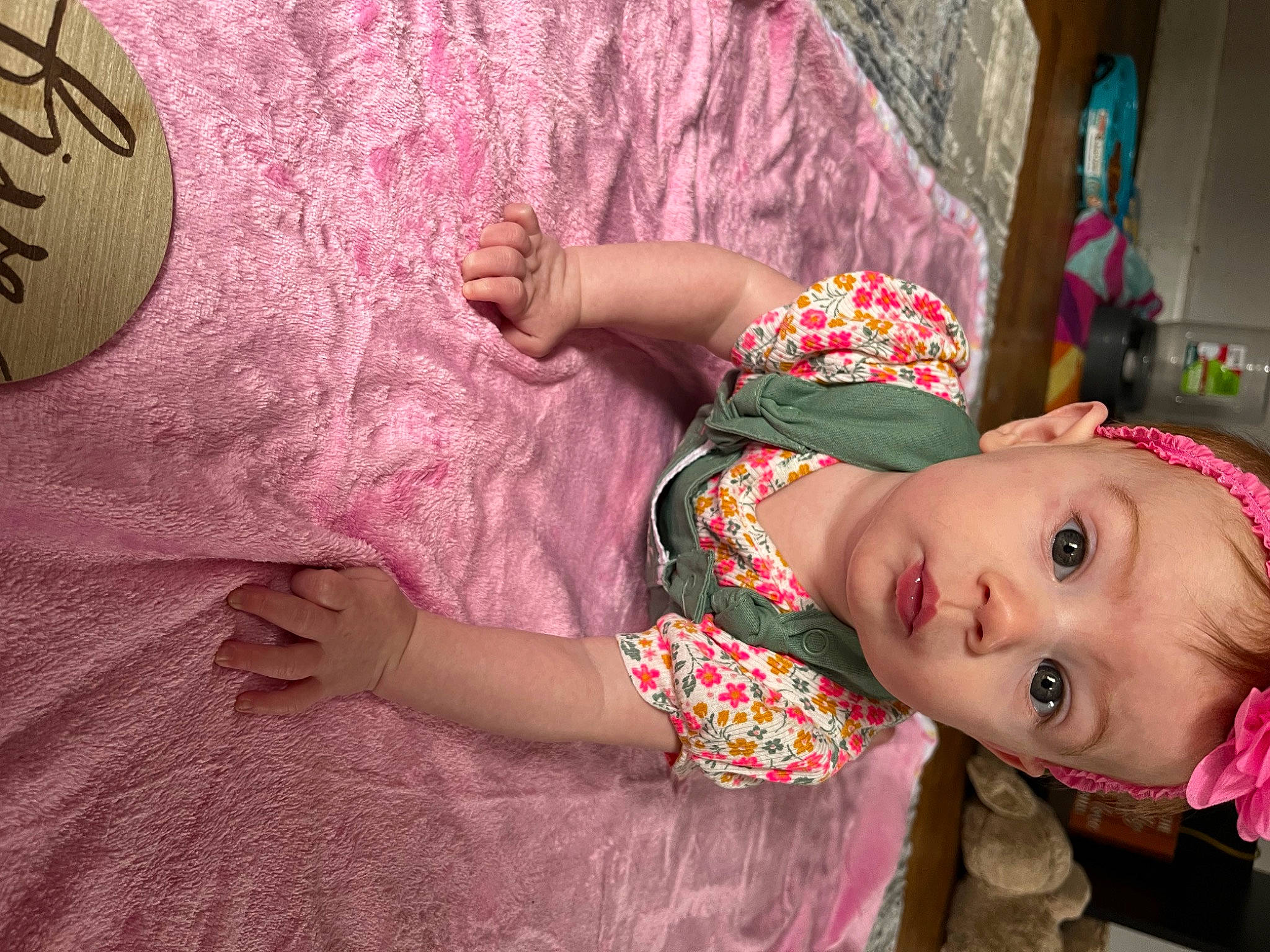 Bryleigh joined the competition — help win amazing prizes! beauty, black_hair, child, clothing, dress, eyelash, hair, hairstyle, hand, headgear, magenta, neck, pattern, person, pink, plant, purple, skin, sleeve, surprise