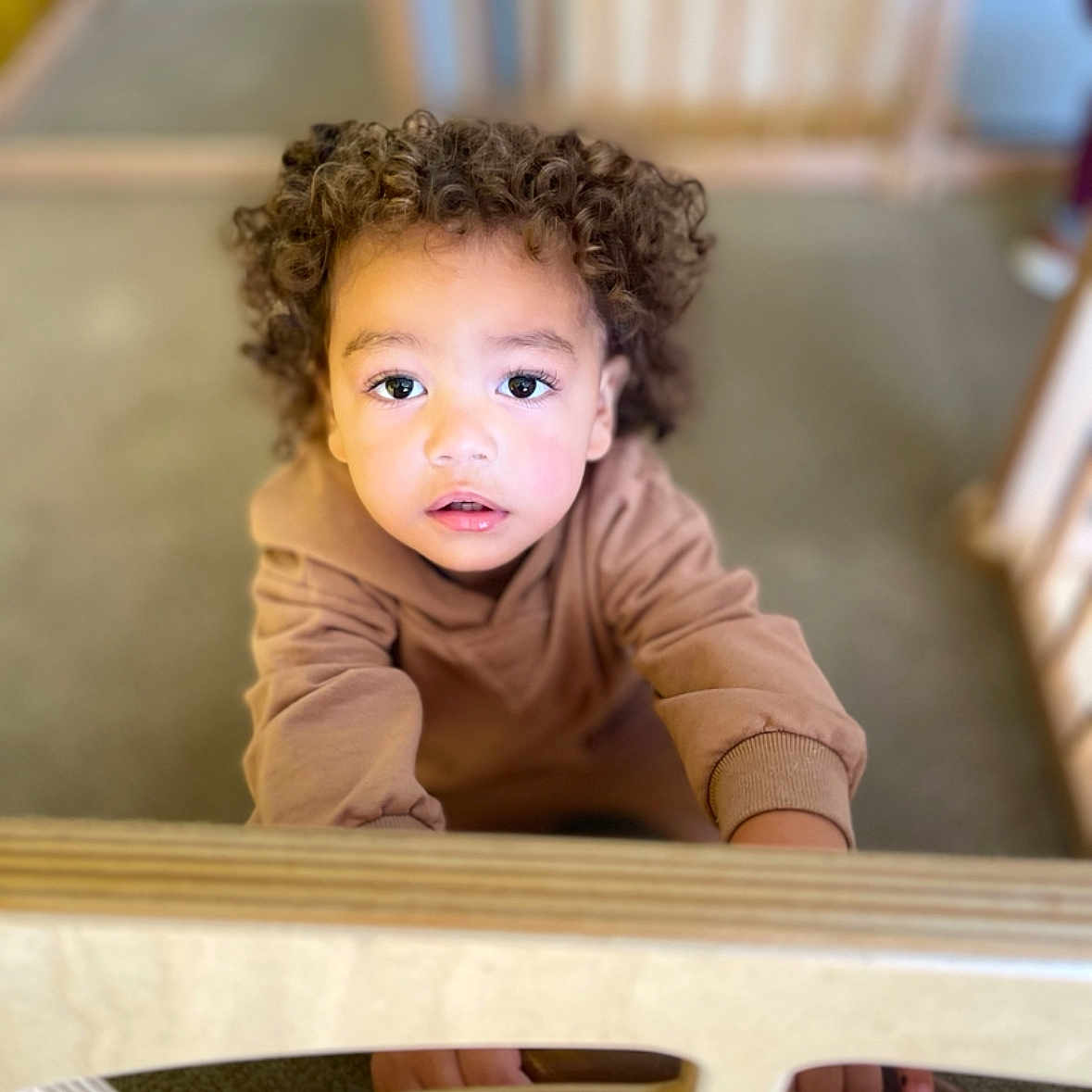Kartier joined the competition — help win amazing prizes! baby, blonde, bodypart, crawling, crib, face, finger, furniture, hair, hand, handrail, hardwood, head, indoors, infantbed, person, photography, plywood, portrait, wood