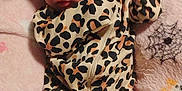 Azrael is registered to the contest to win money with this photo: baby, child, infant, sleeping, onesie, leopard_print, headband, bow, blanket, pink, soft, cute, animal_pattern, cozy, napping, clothing, closeup, portrait, indoor, peaceful