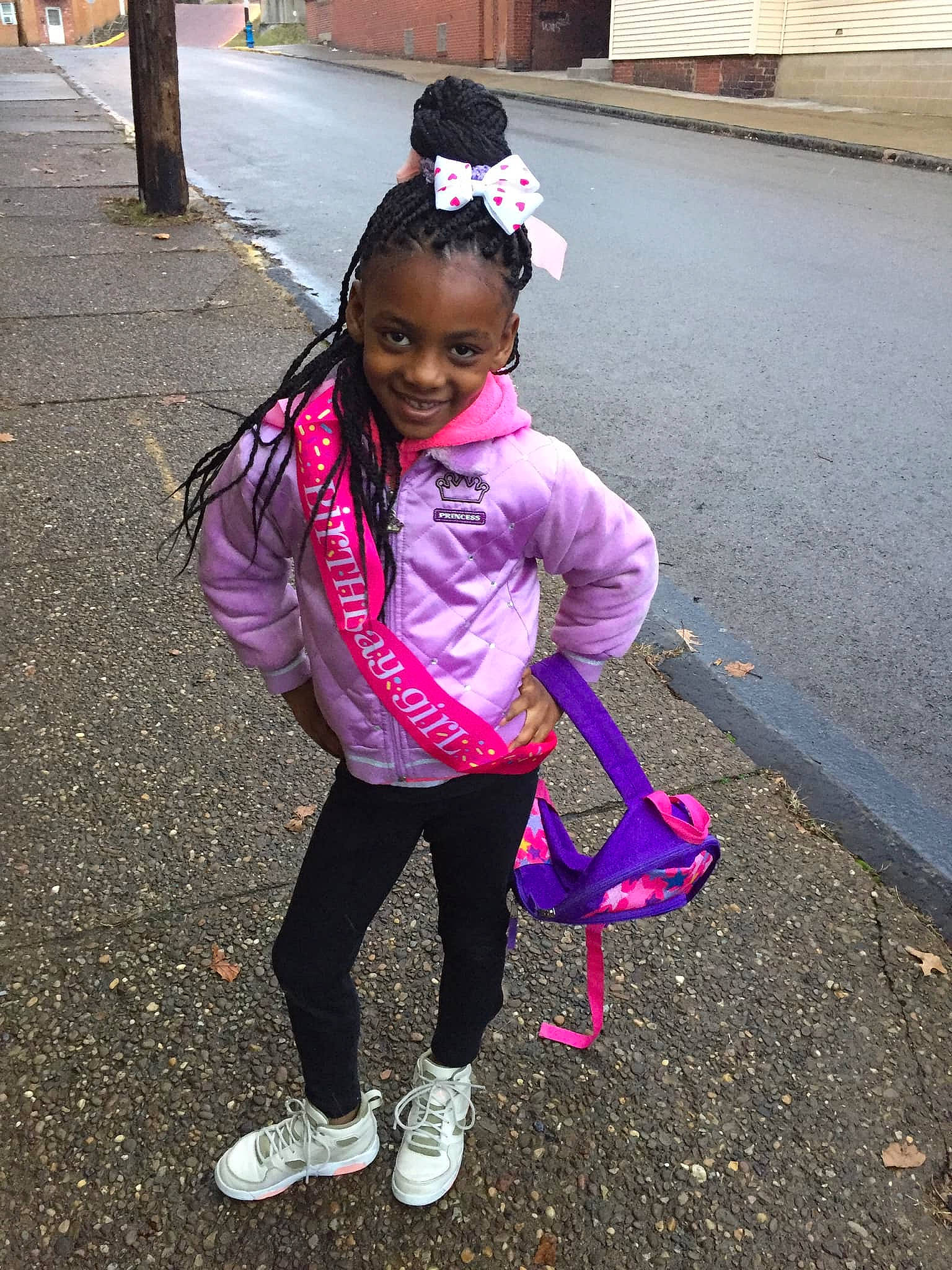 Jada joined the competition — help win amazing prizes! child, face, head, jacket, joy, outerwear, people, person, pink, plant, play, purple, shoe, smile, toddler, vacation, walking