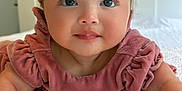 Daniela joined the competition — help win amazing prizes! baby, infant, headband, bow, pink, velvet, blue_eyes, cute, portrait, close_up, face, child, soft_lighting, indoor, blanket, knit, smile, clothing, person, toddler