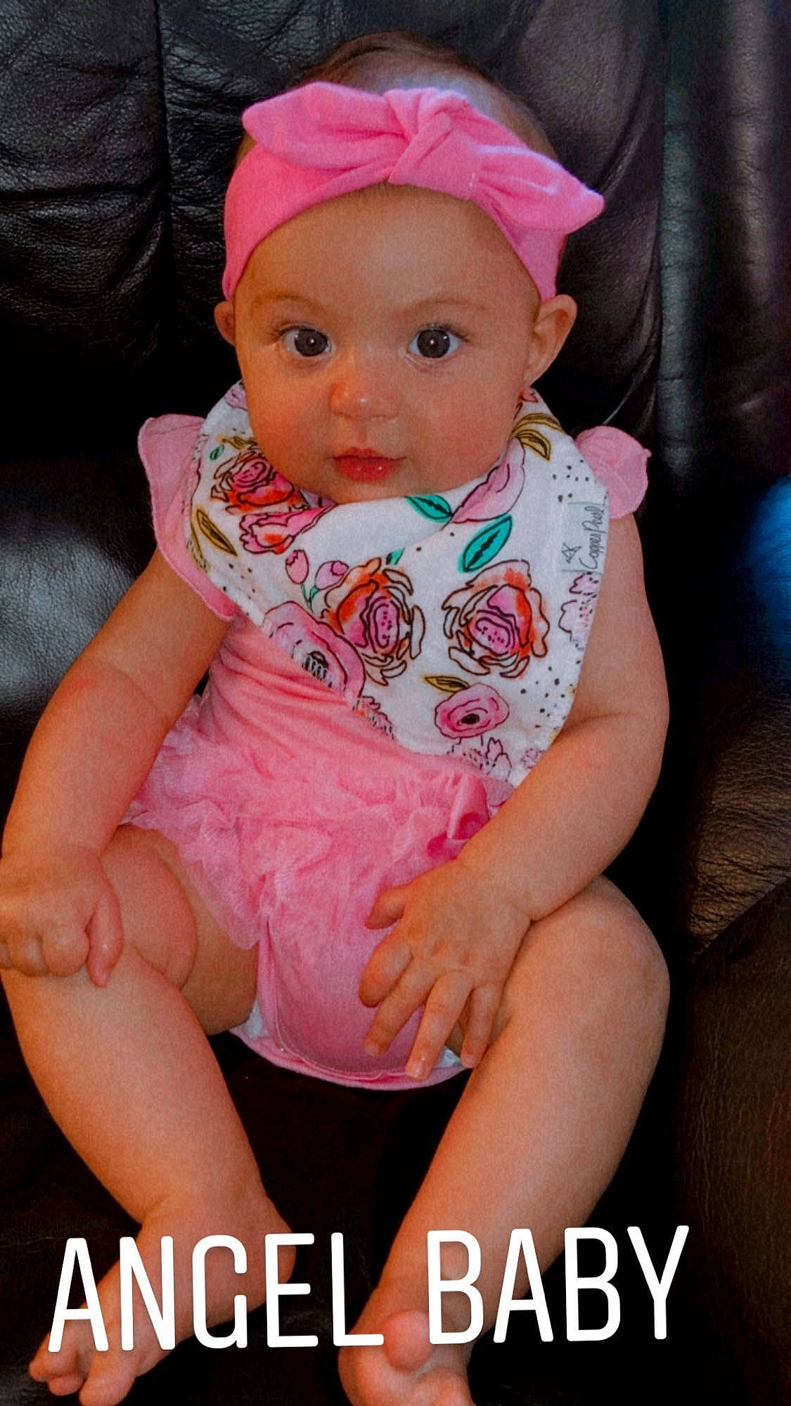 Madison joined the competition — help win amazing prizes! baby, baby_toddler_clothing, cheek, child, hair_accessory, headband, headgear, headwear, person, photo_caption, pink, toddler