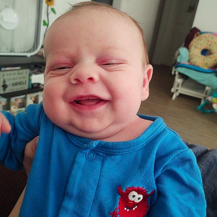 Emitt joined the competition — help win amazing prizes! baby, baby_making_funny_faces, blue, cheek, child, chin, cool, eye, face, facial_expression, forehead, head, laugh, lip, mouth, nose, organ, person, skin, smile