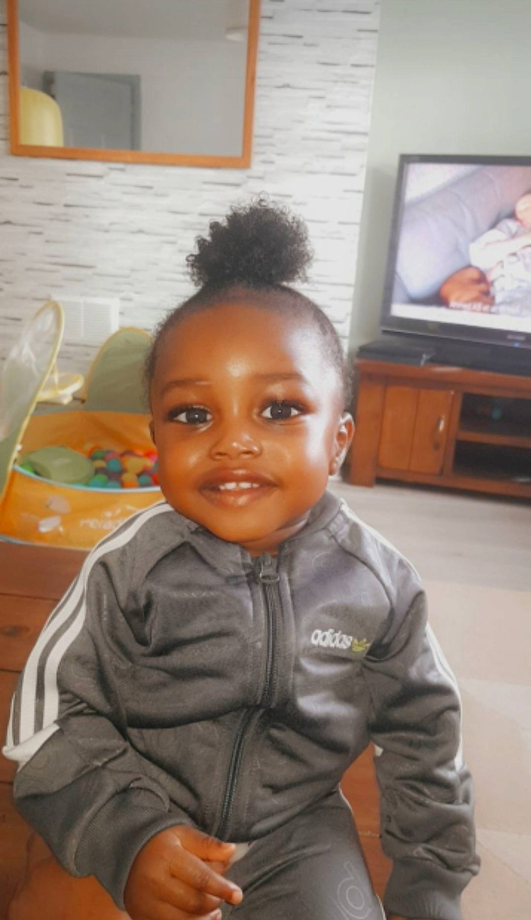 Rias joined the competition — help win amazing prizes! black_hair, cable_television, cheek, entertainment_center, flooring, forehead, fun, happy, head, home_appliance, jacket, joy, nose, organ, person, picture_frame, room, sleeve, smile, television