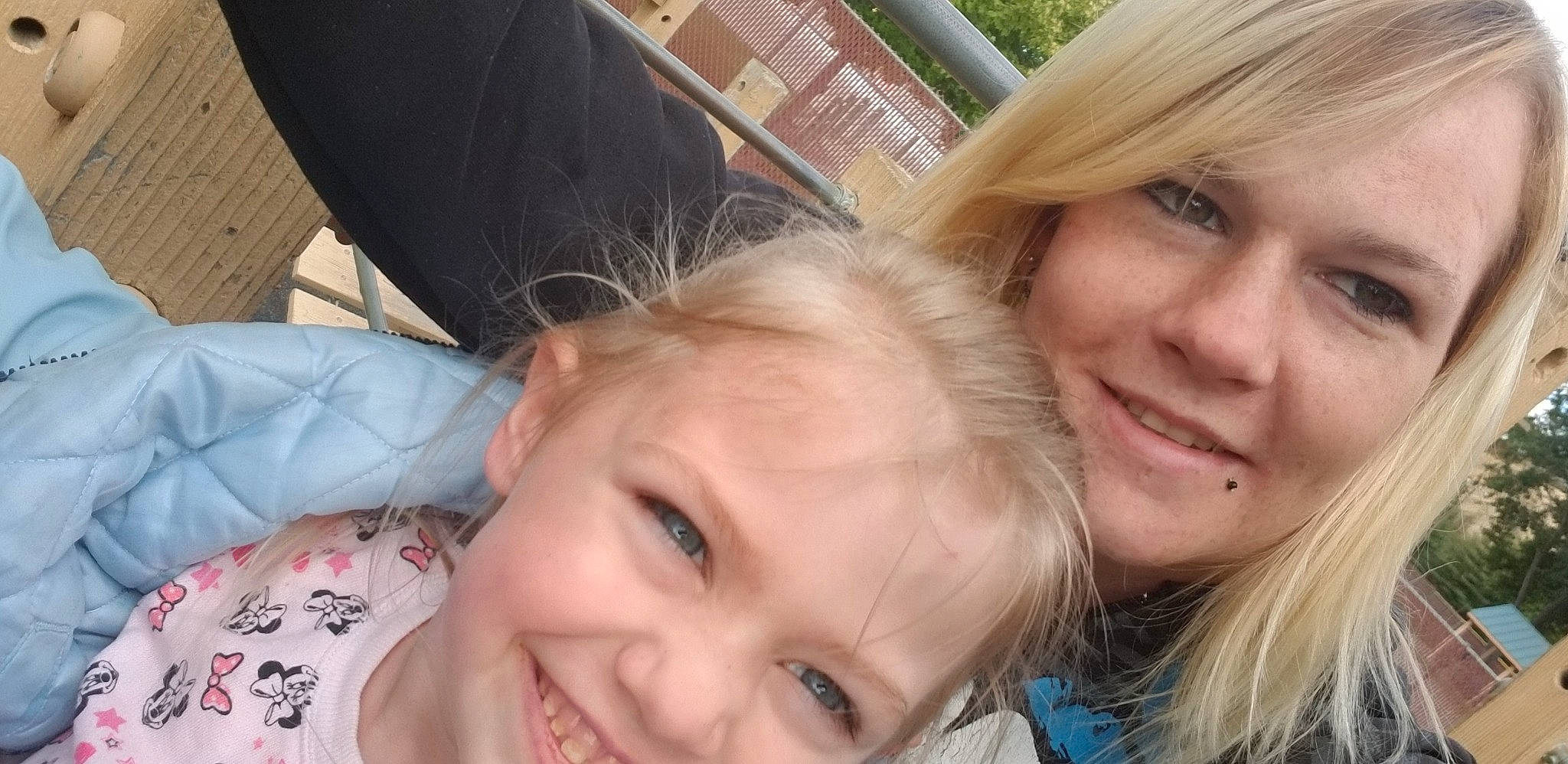 Emily is registered to the contest to win money with this photo: blond, cheek, child, chin, ear, eye, eyebrow, face, forehead, fun, hair, head, joy, lip, mother, mouth, neck, nose, person, selfie