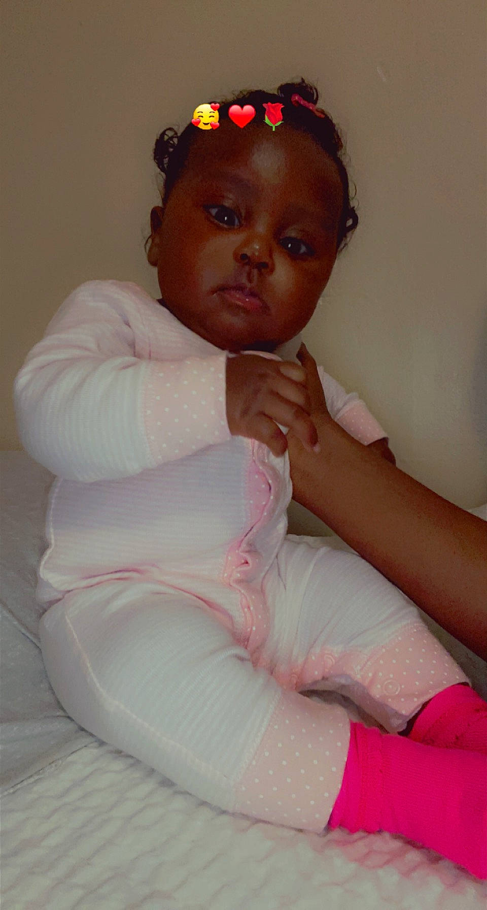 Raven joined the competition — help win amazing prizes! arm, baby, baby_toddler_clothing, cheek, clothing, comfort, eye, eyebrow, finger, hair, head, human_body, leg, lip, neck, person, pink, shoulder, skin, sleeve