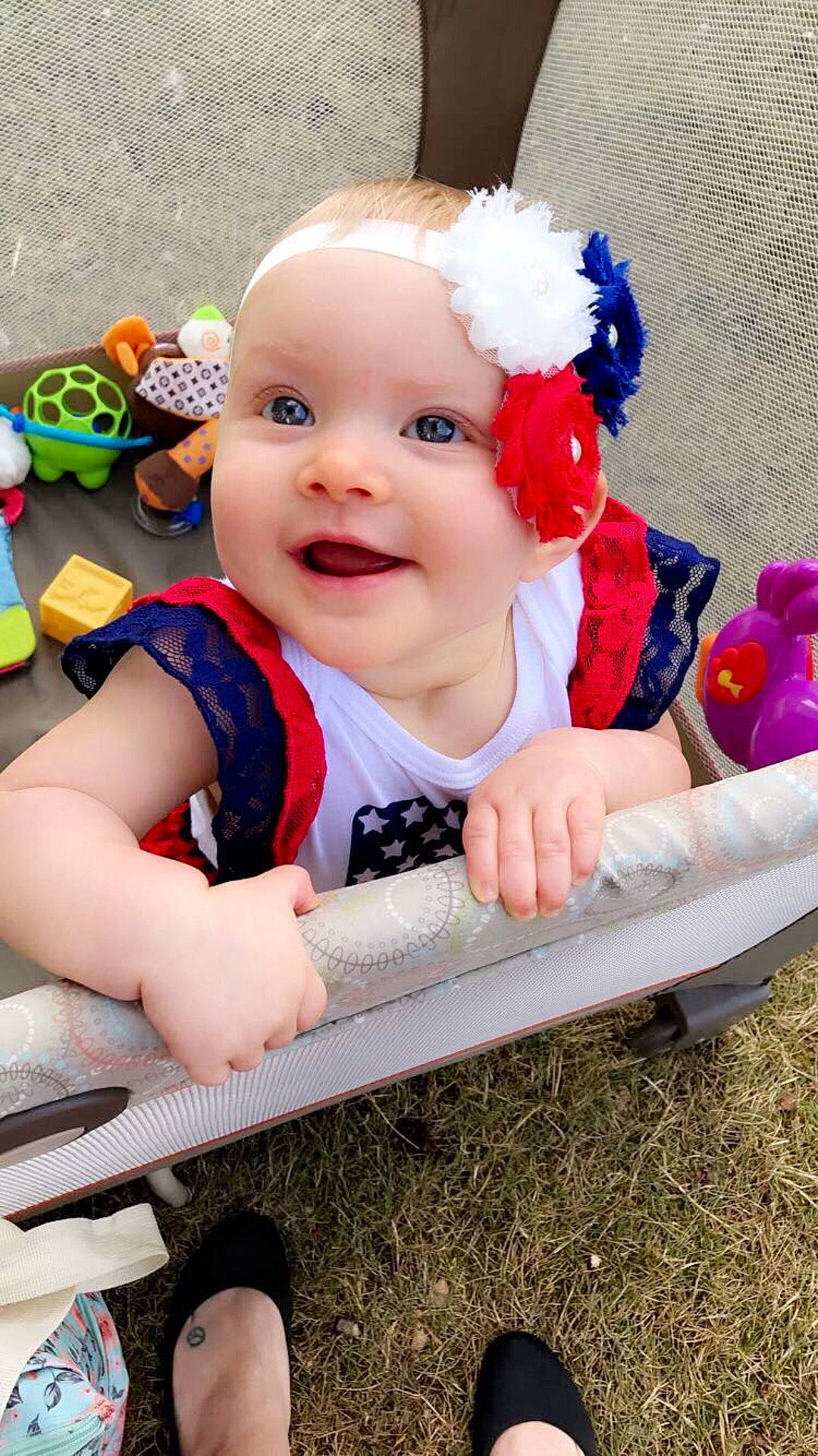 Kalianna joined the competition — help win amazing prizes! baby_products, child, eye, fun, girl, hair_accessory, happiness, headband, headgear, infant, material, person, play, product, skin, smile, textile, toddler, toy