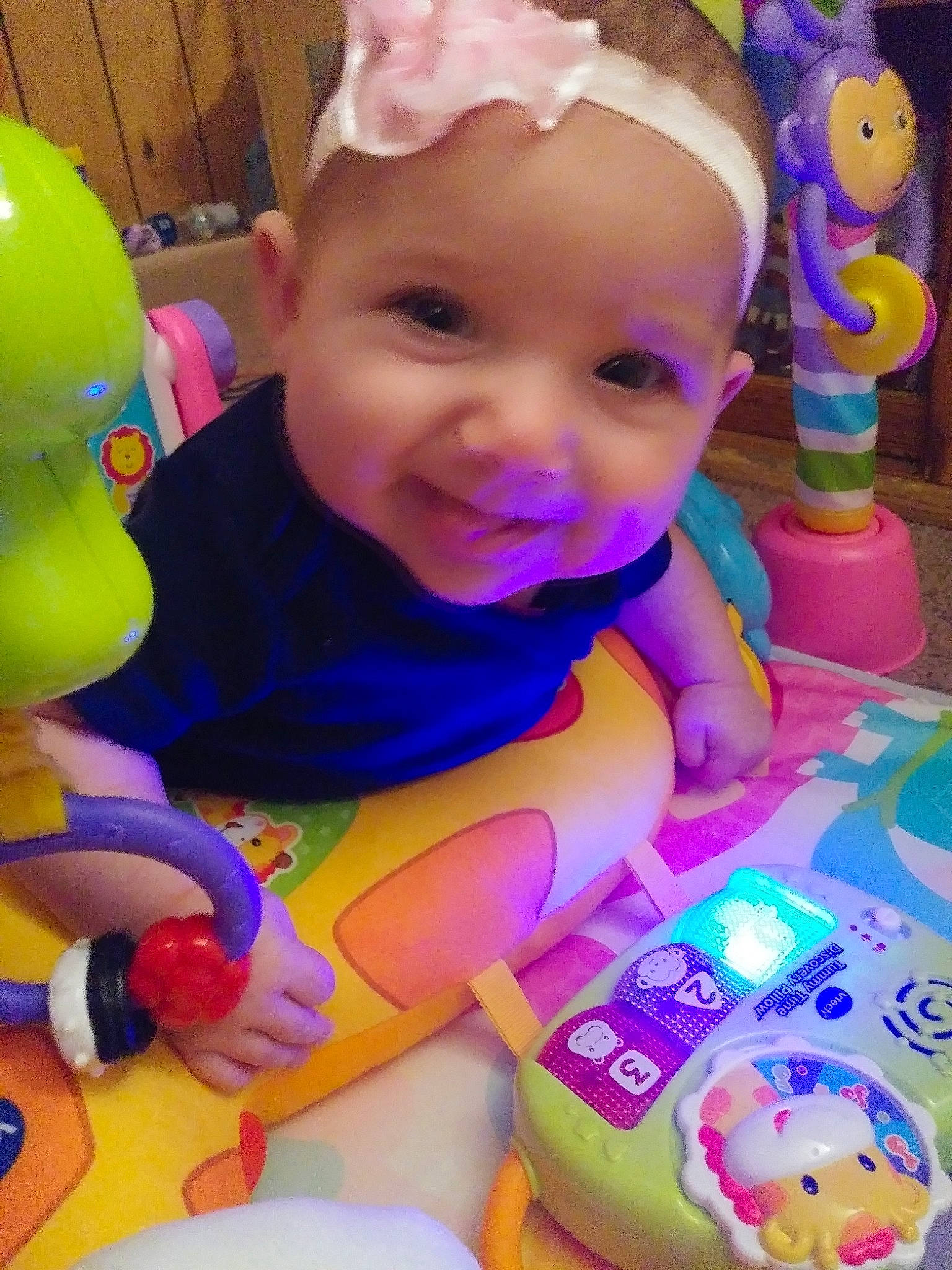 Abrianna joined the competition — help win amazing prizes! baby_products, cheek, child, day, fun, human_hair_color, infant, iris, mouth, person, pink, play, product, purple, skin, smile, toddler, toy