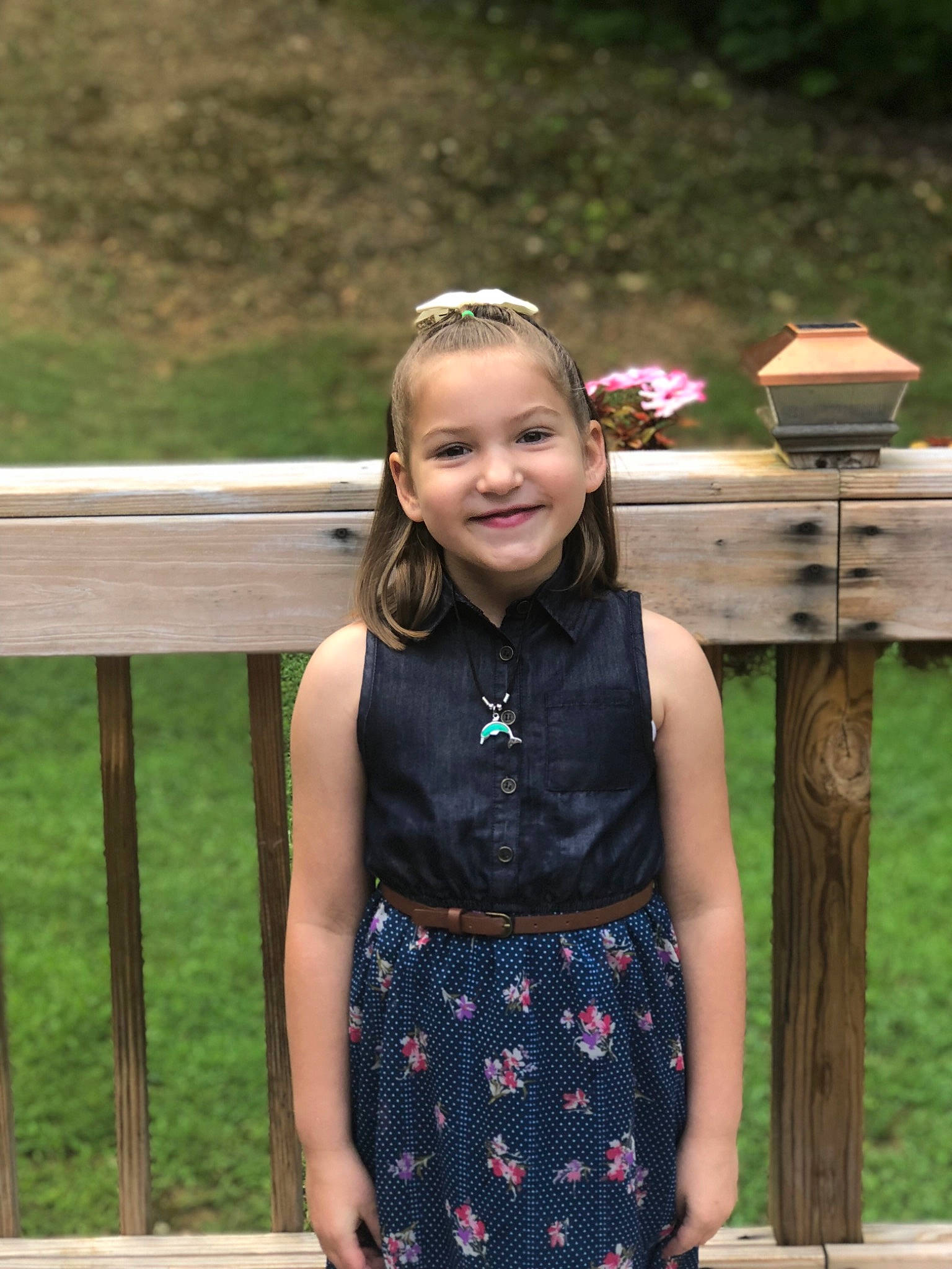 Peyton joined the competition — help win amazing prizes! blond, child, child_model, clothing, dress, joy, pattern, person, skin, smile, spring, summer, toddler, vacation