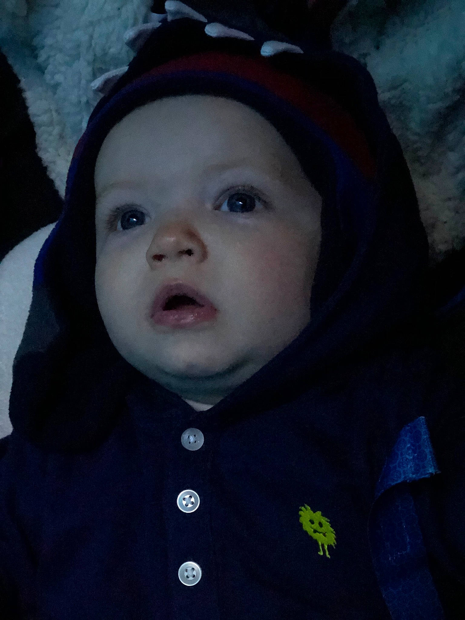 Nehemiah is registered to the contest to win money with this photo: baby, blue, cheek, child, chin, eye, face, forehead, fun, head, headwear, iris, lip, mouth, nose, organ, outerwear, person, skin, sky