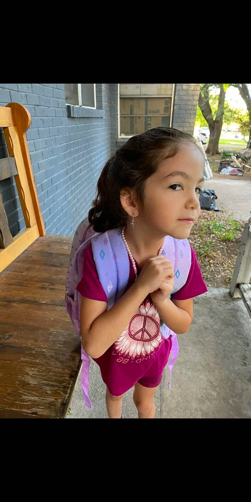 Maddisyn joined the competition — help win amazing prizes! abdomen, black_hair, child, fun, grass, happy, leisure, magenta, person, pink, plant, recreation, sitting, skin, smile, thigh, toddler, tree, trunk, waist