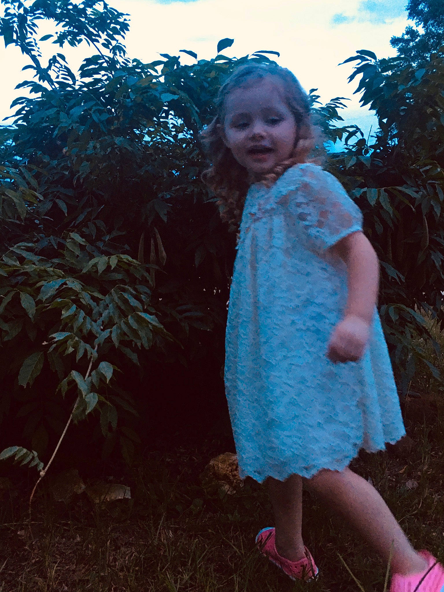 Rebecca is registered to the contest to win money with this photo: ankle, baby_toddler_clothing, child, child_model, day_dress, dress, embellishment, foot, one_piece_garment, pattern, person, sandal, toddler, vintage_clothing