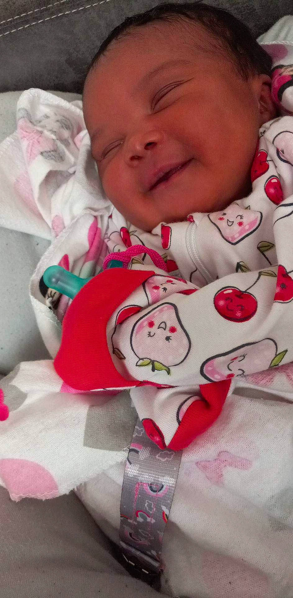 Brianna joined the competition — help win amazing prizes! baby, baby_products, baby_toddler_clothing, carmine, cheek, child, comfort, happy, linens, lip, pattern, person, petal, pink, skin, sleeve, smile, toddler, white