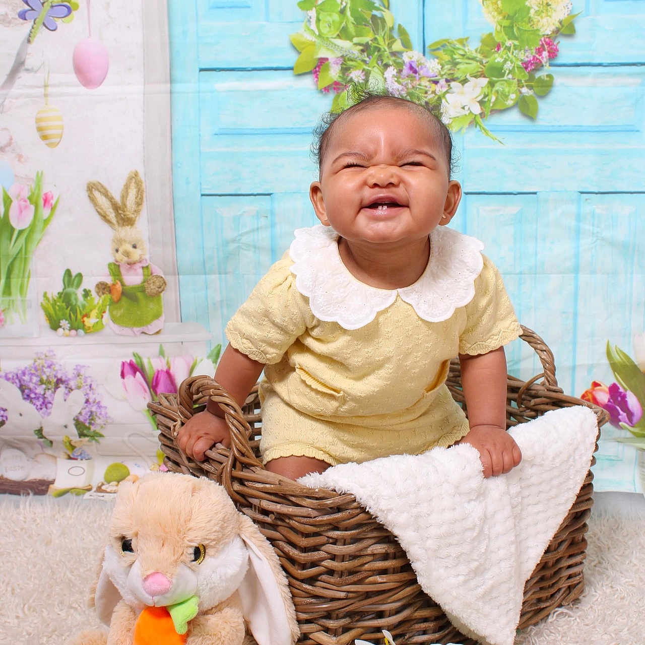 Nova joined the competition — help win amazing prizes! baby, basket, face, flower, flowerarrangement, flowerbouquet, furniture, happy, head, ikebana, laughing, person, petal, photography, plant, portrait, pottedplant, purple, sitting, toy