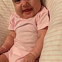 Nova is registered to the contest to win money with this photo: baby, bow, child, chubby_cheeks, cozy, cushion, cute, hand, happy, headband, indoors, infant, legs, pink_clothing, portrait, relaxed, skin, smiling, soft_lighting, striped