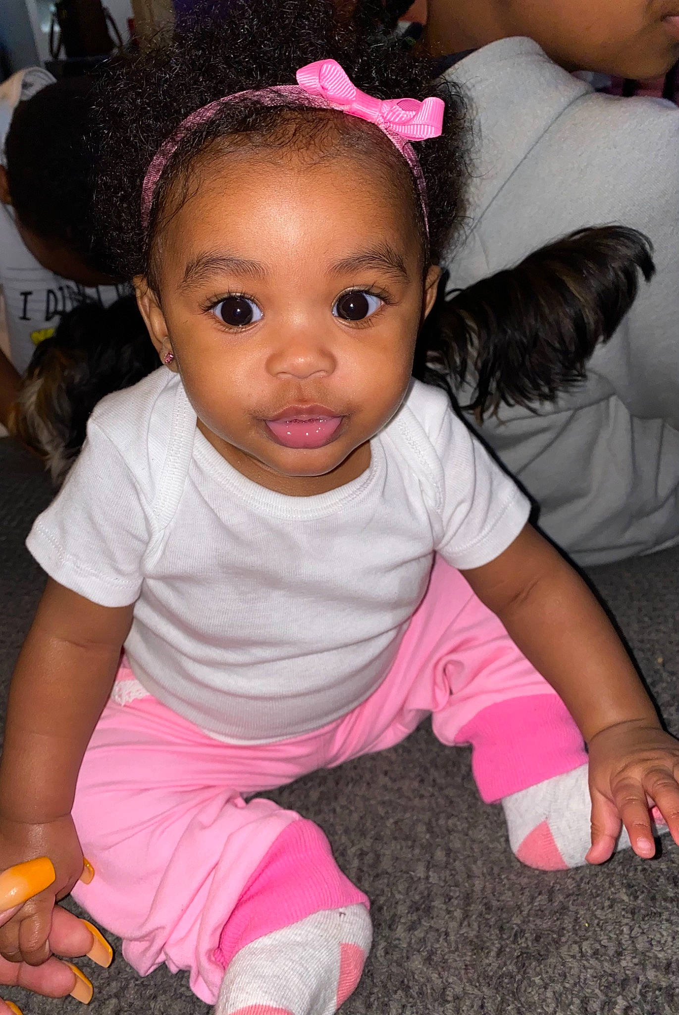 Farrah joined the competition — help win amazing prizes! baby_toddler_clothing, beauty, black_hair, cheek, child, eyelash, facial_expression, fun, hairstyle, happy, headgear, lip, magenta, nose, organ, person, pink, product, skin, toddler