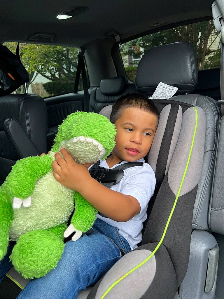 Anthony joined the competition — help win amazing prizes! auto_part, automotive_exterior, automotive_window_part, car, car_seat, car_seat_cover, comfort, family_car, grass, green, head_restraint, luxury_vehicle, motor_vehicle, person, personal_luxury_car, plant, steering_wheel, toddler, toy, vehicle