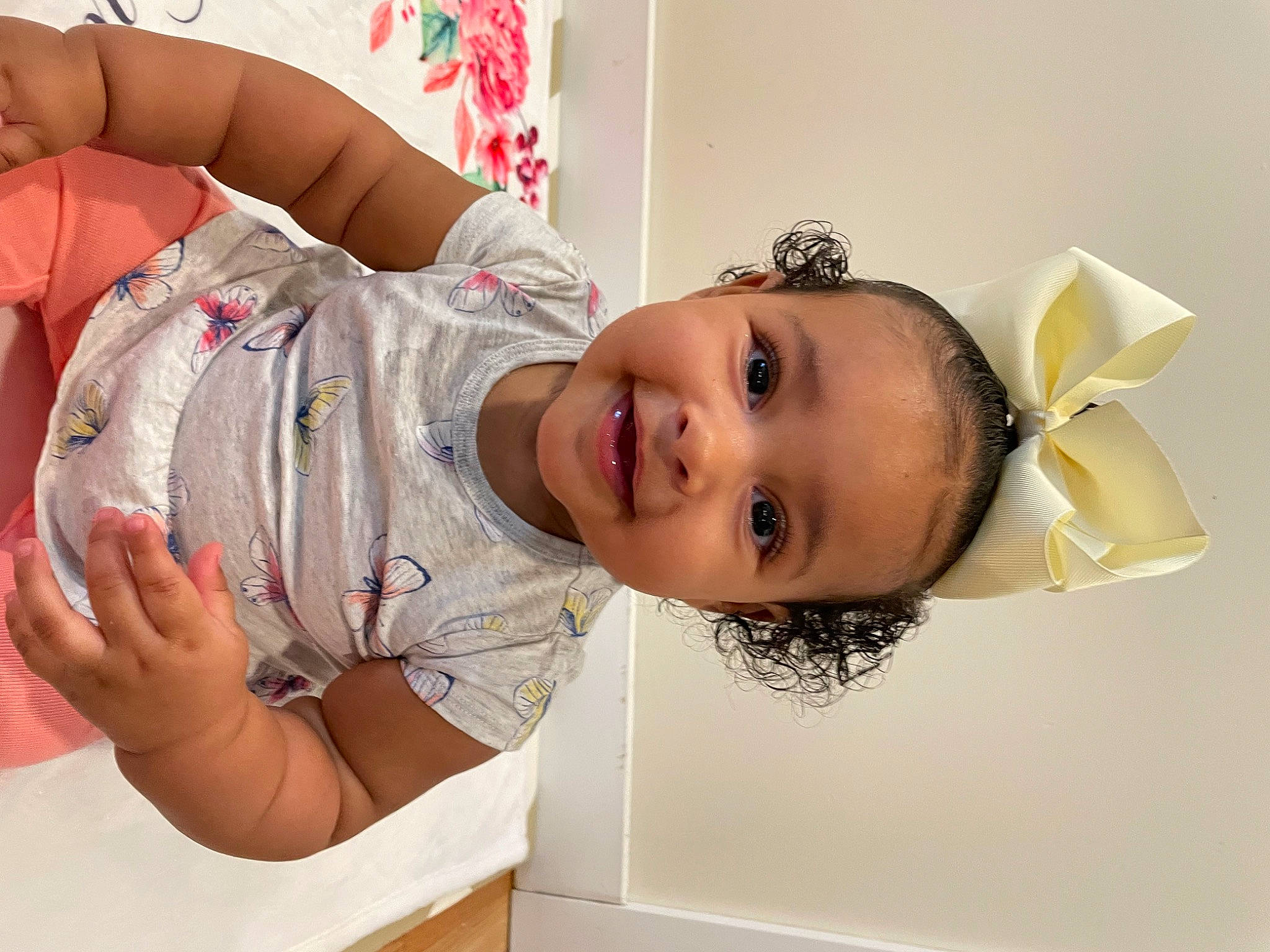 Amiyah joined the competition — help win amazing prizes! abdomen, baby, baby_toddler_clothing, child, comfort, elbow, eye, face, facial_expression, happy, hat, joy, mouth, neck, nose, person, room, skin, sleeve, smile