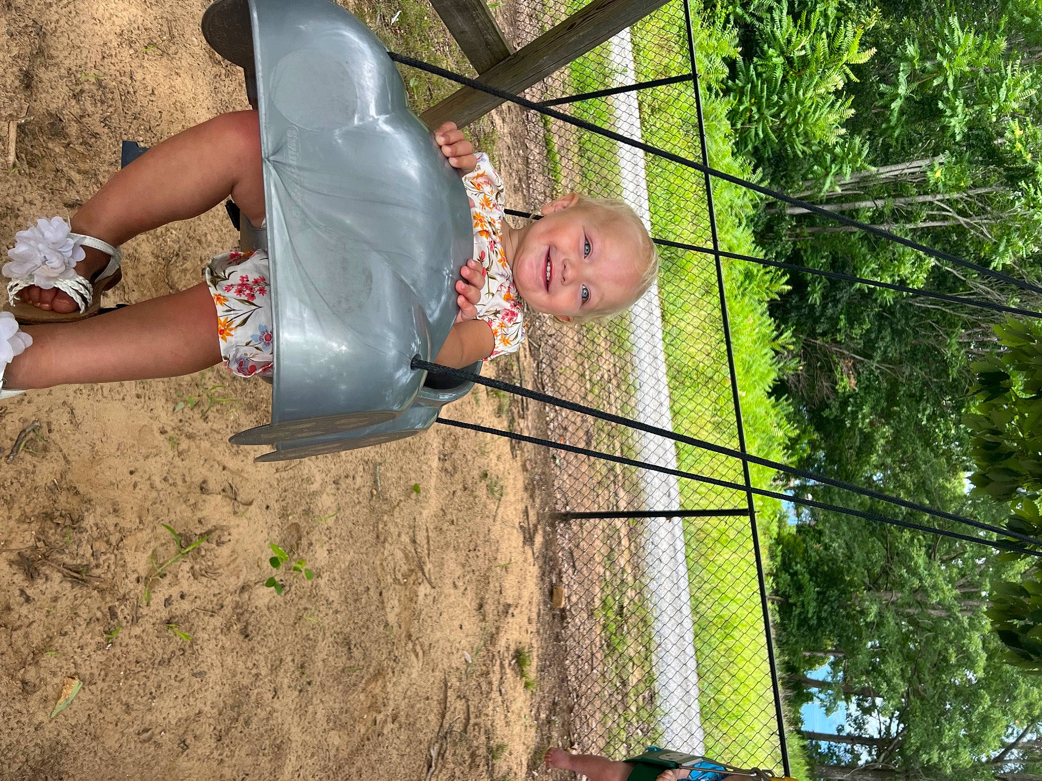 Emberlynn joined the competition — help win amazing prizes! child, fun, grass, happy, human_leg, joy, knee, leaf, leisure, natural_environment, outdoor_play_equipment, people_in_nature, person, plant, recreation, soil, t_shirt, thigh, toddler, tree