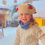Emili a rejoint le concours — aidez-le/la à gagner de superbes lots ! blue_eyes, cherries, child, cold_weather, cozy, cute, fashion, happy, knit_hat, nature, outdoor, person, portrait, scarf, seasonal, smiling, snow, sweater, winter_clothing, young_child