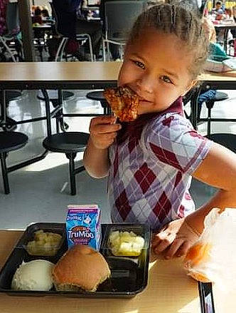 Janiah joined the competition — help win amazing prizes! baking, chair, child, comfort_food, cooking, cuisine, dish, fast_food, finger_food, food, food_craving, ingredient, joy, pear, person, plate, staple_food, table, tableware, toddler