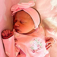 Gweni joined the competition — help win amazing prizes! baby, blanket, bow, bunny_prints, child, closeup, clothing, cozy, cute, face, hand, headband, infant, newborn, peaceful, pink, portrait, rest, sleeping, soft