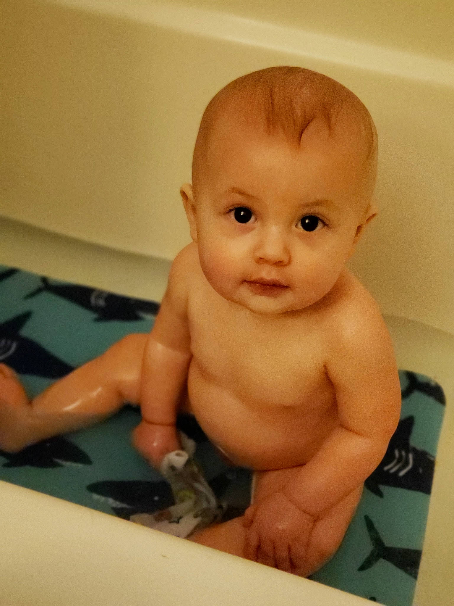 Anderson joined the competition — help win amazing prizes! bathing, cheek, chest, child, finger, hand, infant, muscle, person, toddler